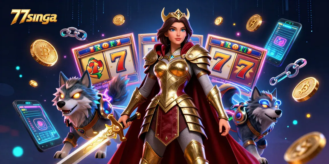 Rasakan permainan mendebarkan dengan 77singa yang menampilkan gulungan slot yang berwarna-warni dan elemen kripto yang menarik.