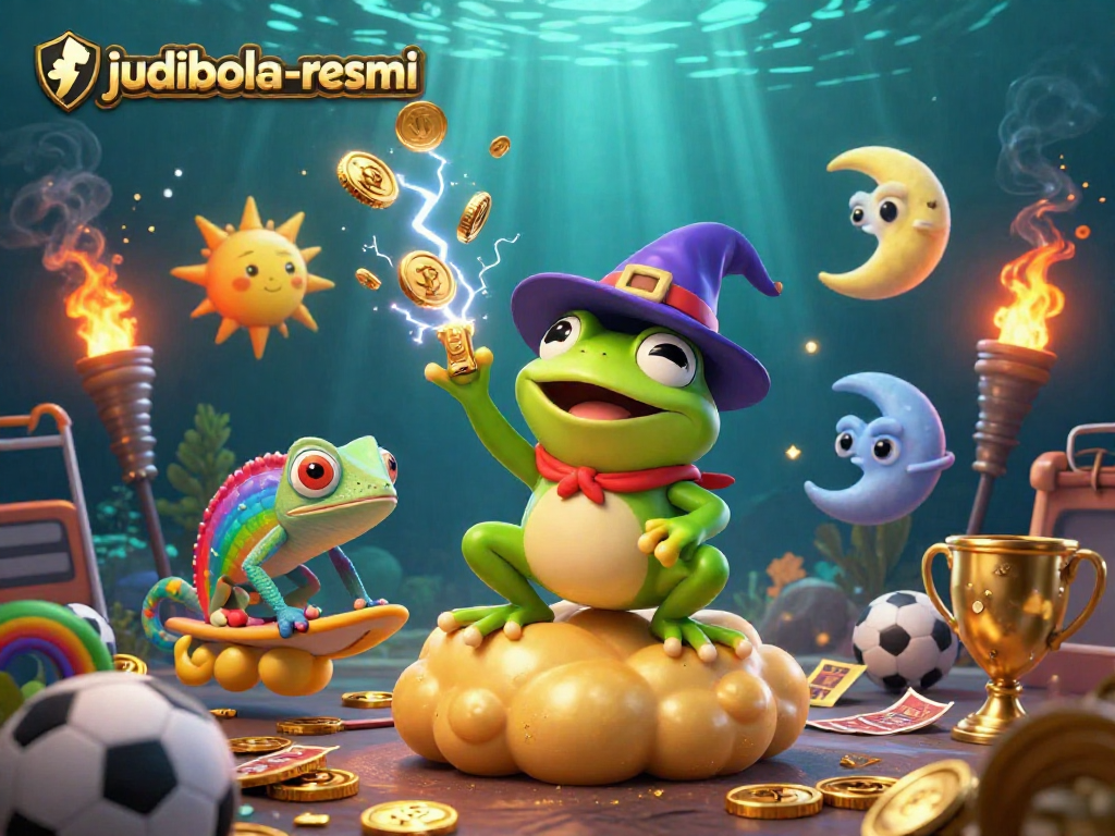 Engage in thrilling betting at judibola-resmi with dynamic sports elements amidst magical characters.