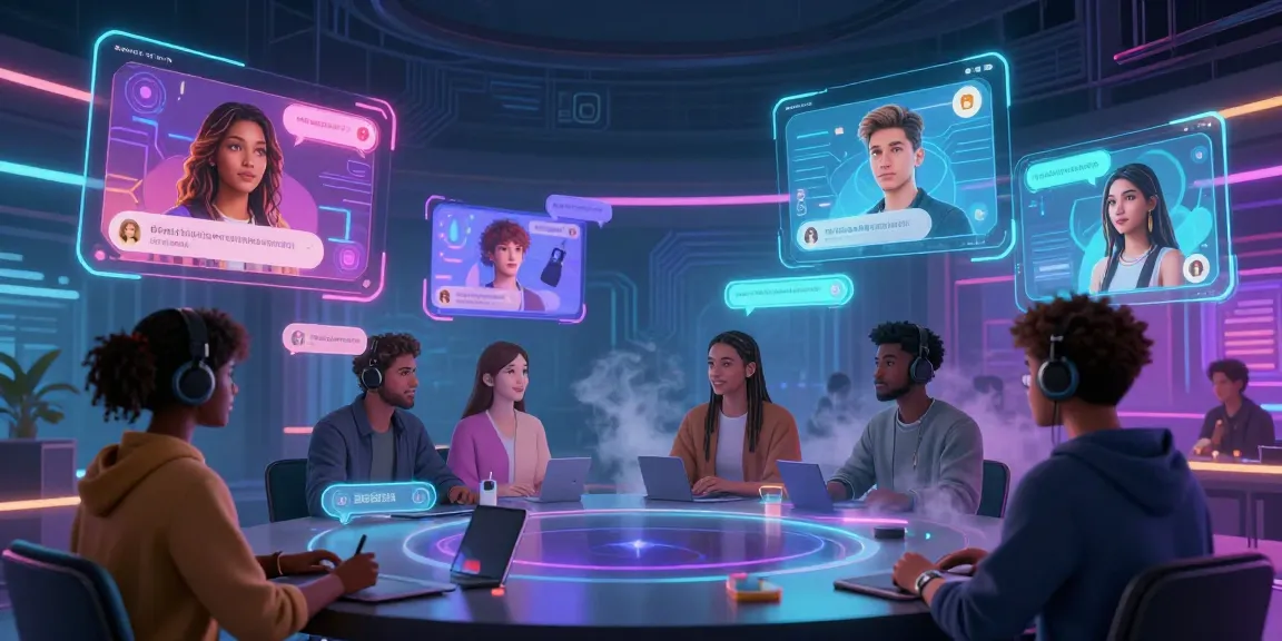 Engaging NSFW AI chat environment showcasing diverse avatars in a vibrant digital landscape.