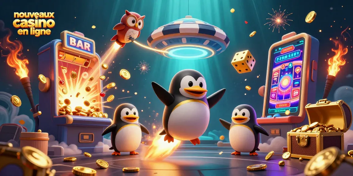 Le nouvel casino en ligne présente un design moderne avec un pingouin en or et des machines à sous captivantes.