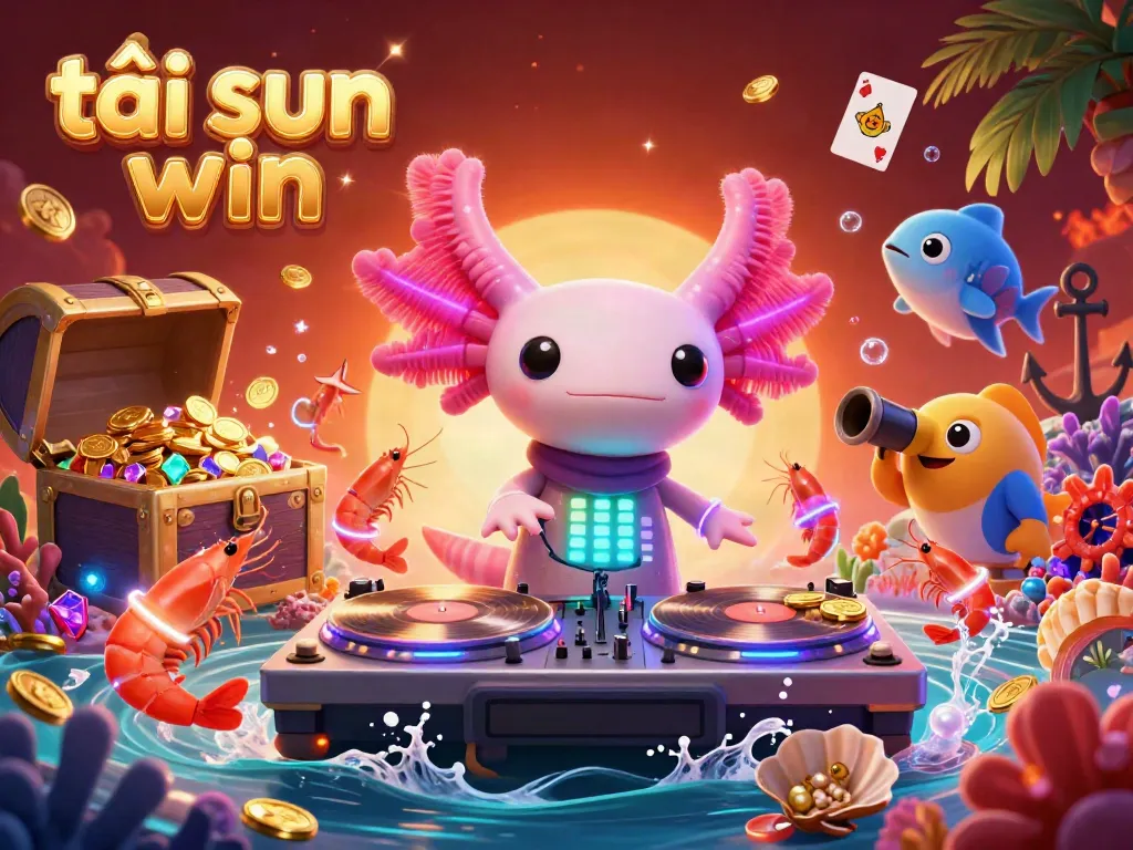 Experience the excitement of downloading the app "tải sun win" amidst a vibrant underwater casino adventure.