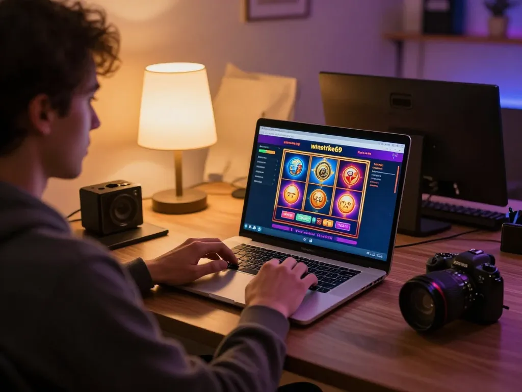 Engaging gameplay on winstrike69 online casino with vibrant slot games displayed.