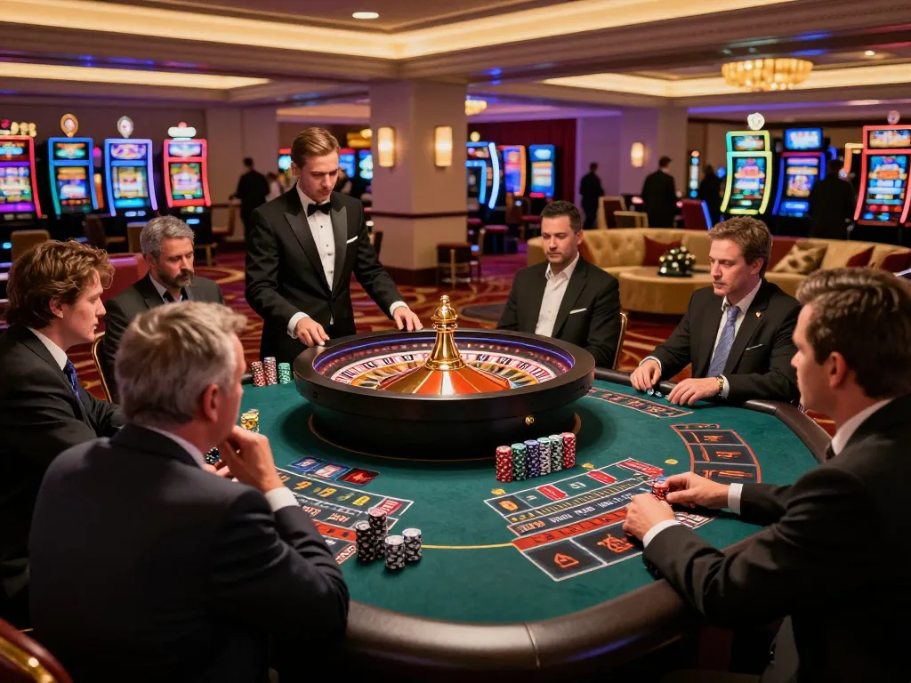Players enjoying roulette game in a vibrant casino atmosphere at TG88.