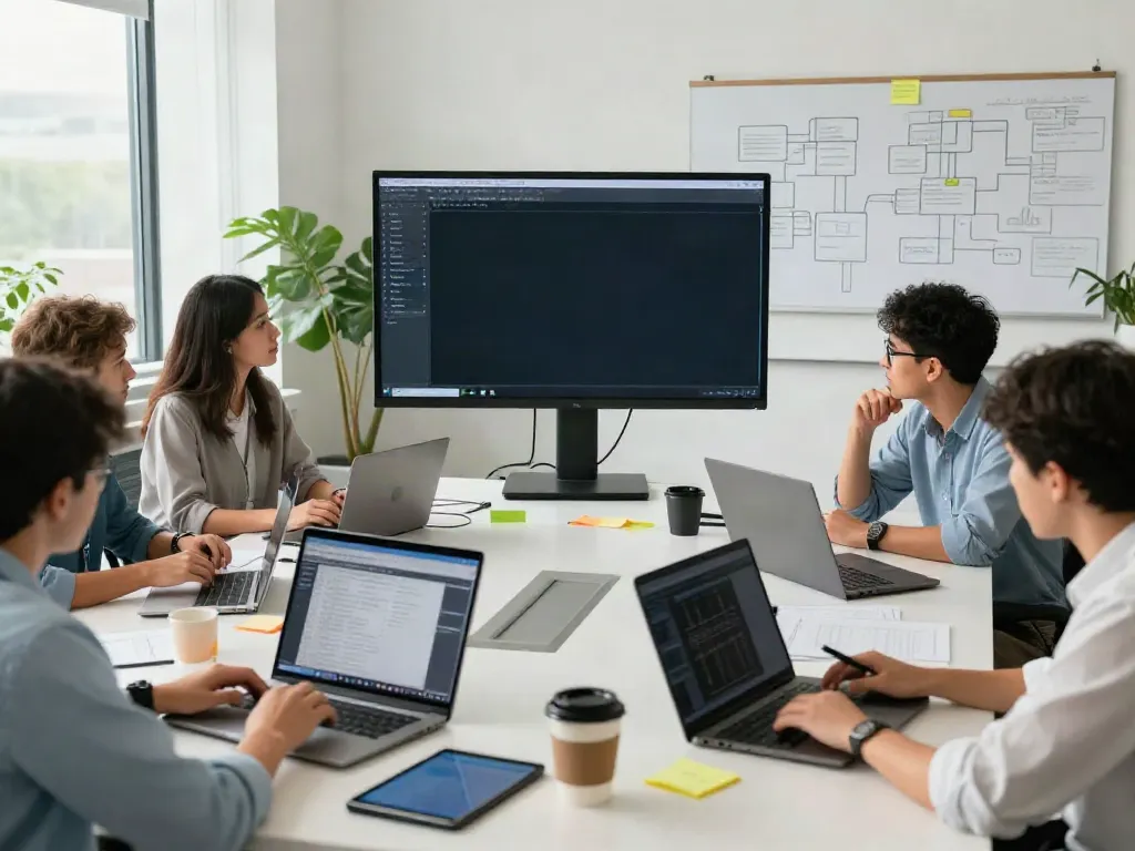 Collaboration in a professional AI training data workspace, showcasing dataset finder tools and teamwork.
