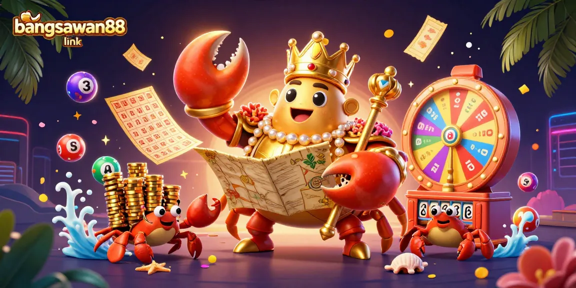 Enjoy the vibrant action of lottery games with the bangsawan88 link featuring a regal crab emperor.