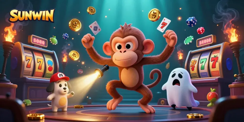 Experience immersive gameplay with SUNWIN in this dynamic casino scene showcasing exciting game elements.