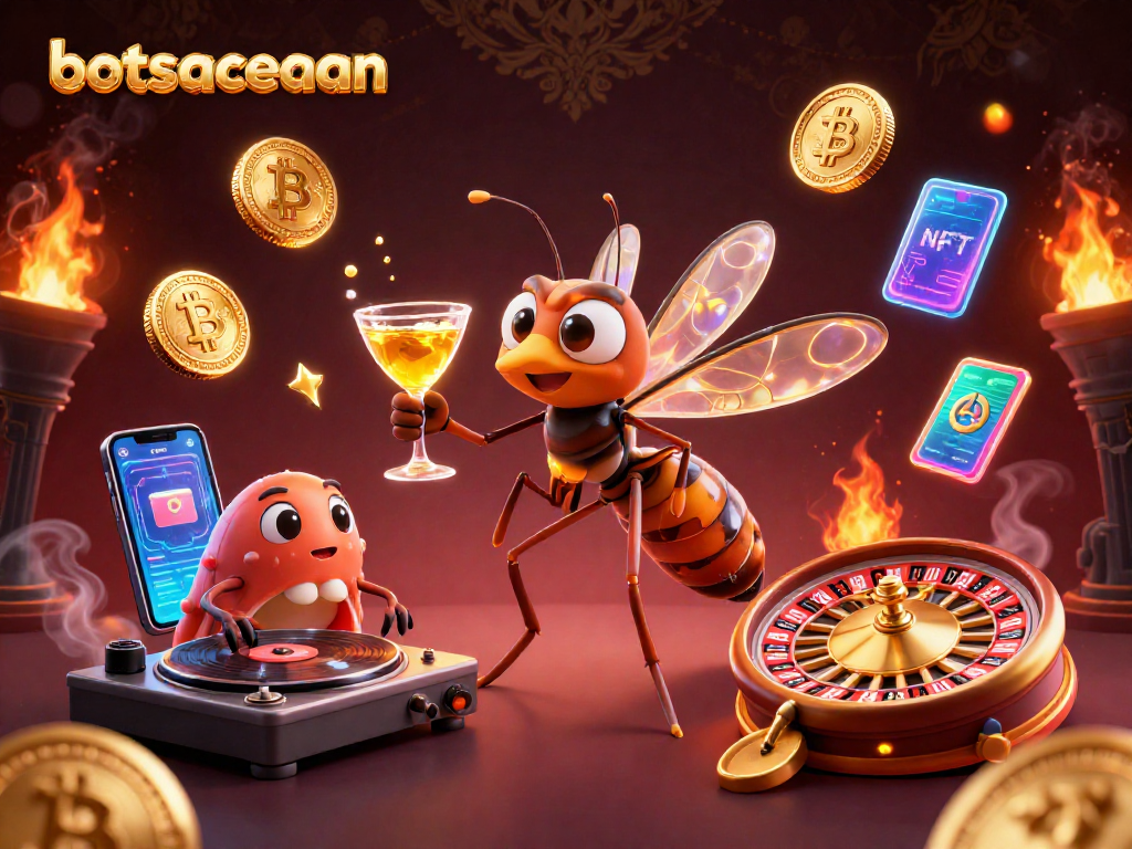 Experience the thrill of bot spaceman with animated casino characters and vibrant crypto elements.