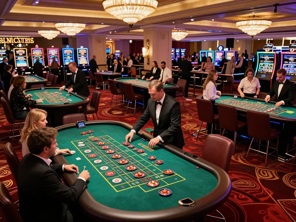 Engage in high-stakes roulette at OKWIN’s luxurious casino gaming floor.