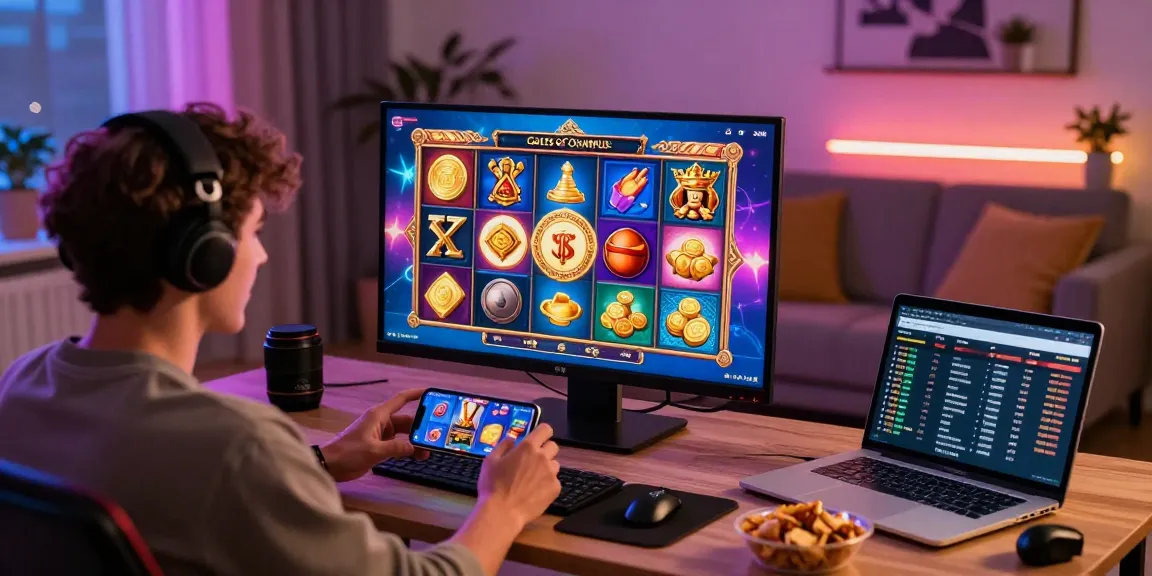 Engaging scene of JPTOTO online gaming with colorful slot machine interface and player excitement.