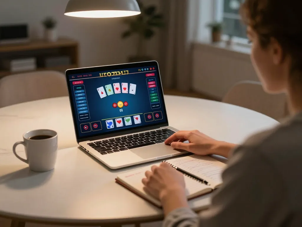 Player strategizing while enjoying sc88 live dealer blackjack online in cozy home setup