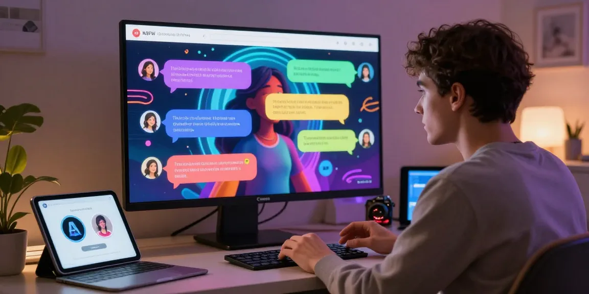 Engaging NSFW AI chat scene showcasing user interaction with digital characters, fostering emotional connections.