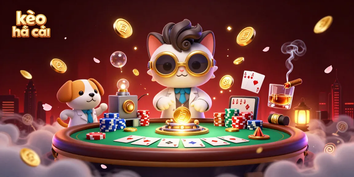 Experience kèo nhà cái thrilling moments of casino charm with a playful 3D scene of a mad scientist cat.