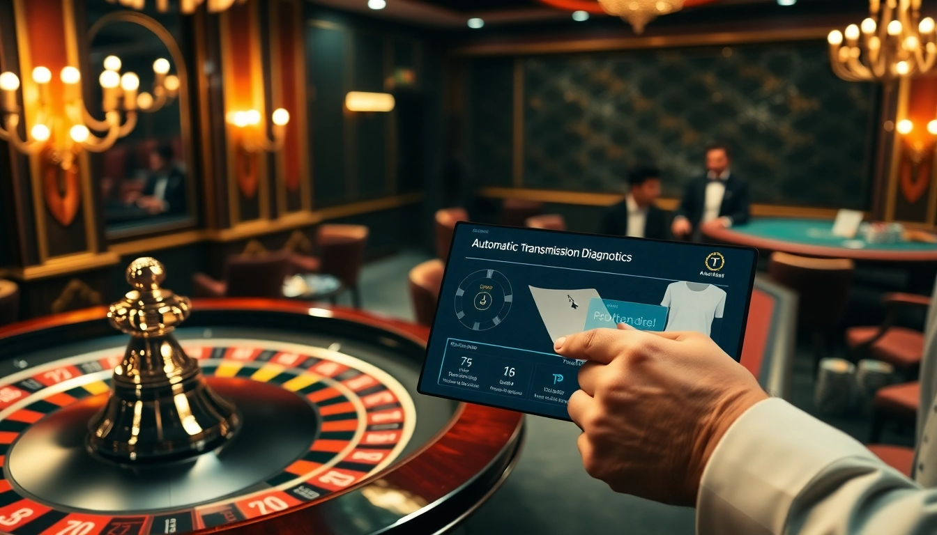 Experience the excitement of gambling as an Automatic Transmission Specialist with a luxurious casino vibe.