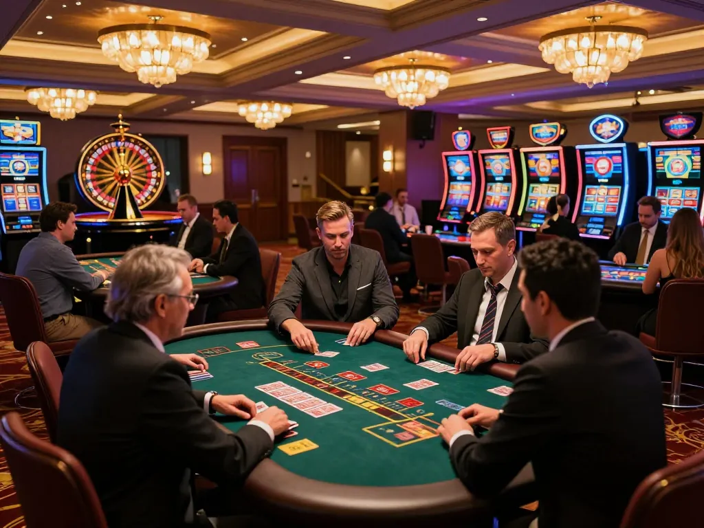 Players enjoying live games and slot machines at F168 casino, showcasing strategic gameplay and vibrant atmosphere.