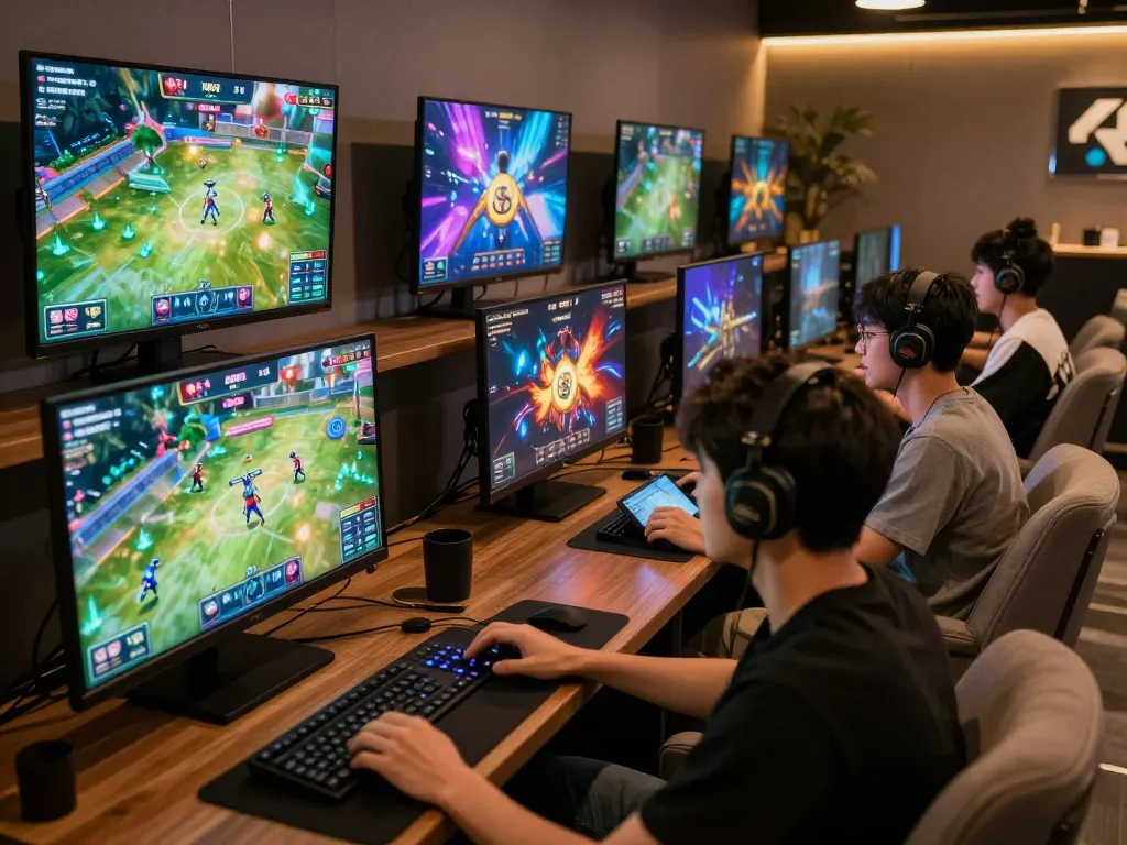 Players enjoying diverse gaming experiences on the KO66 platform in a vibrant online setting.