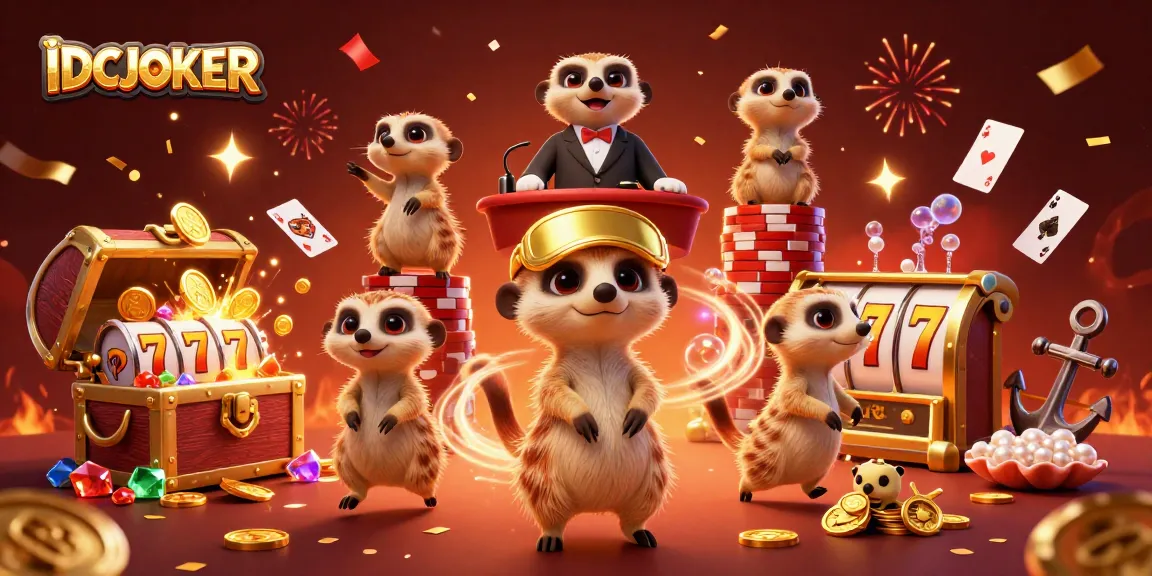 Engage with IDCJOKER's vibrant casino world featuring meerkats running a winning operation.