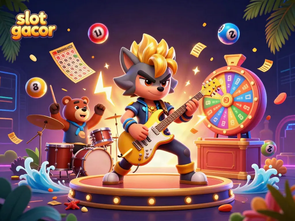 Experience the thrill of slot gacor with exciting characters and vibrant casino elements in action.