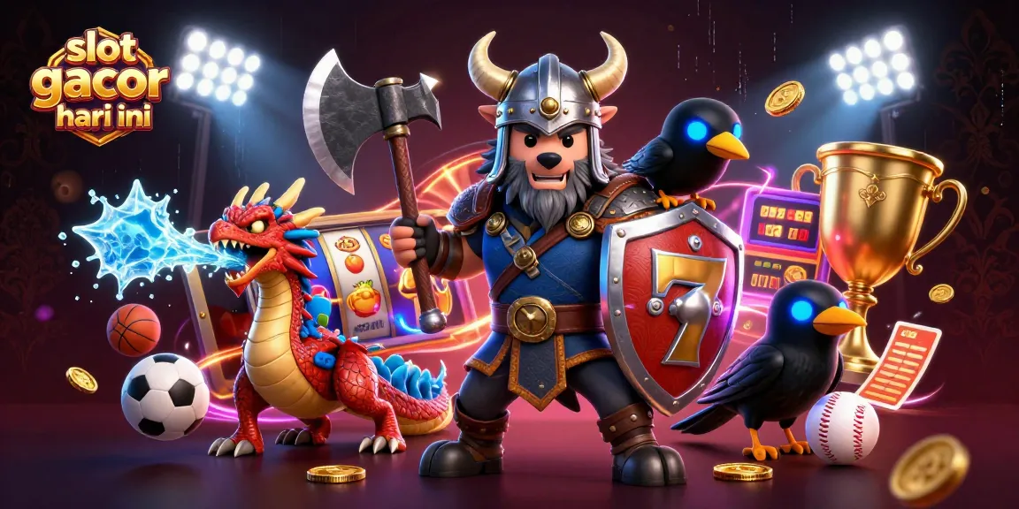 Play exciting slot gacor hari ini with vibrant characters and dynamic casino elements, winning awaits!