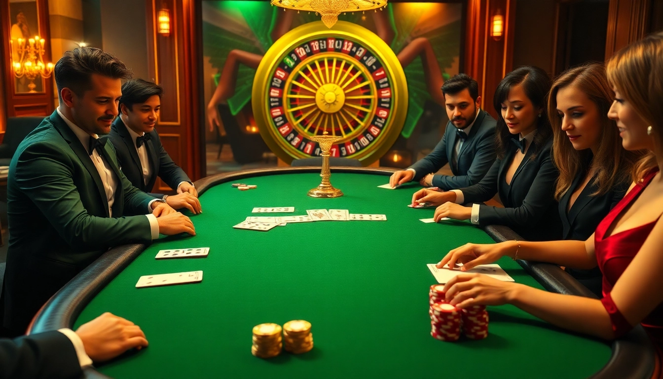 Découvrez l'excitation du casino en ligne argent réel avec un jeu de poker luxueux mettant en vedette des joueurs intenses et des jetons vibrants.