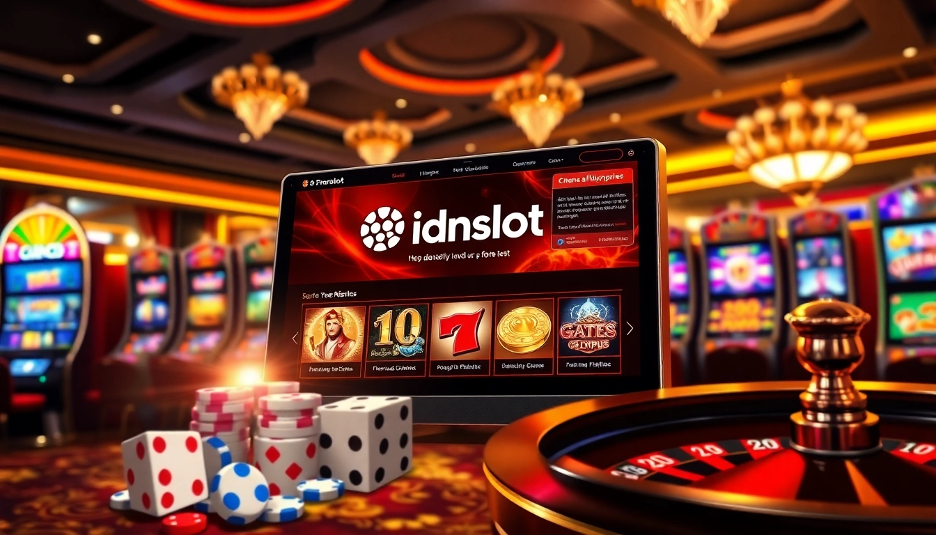 Experience the excitement of idnslot with vibrant slot machines and engaging casino elements.