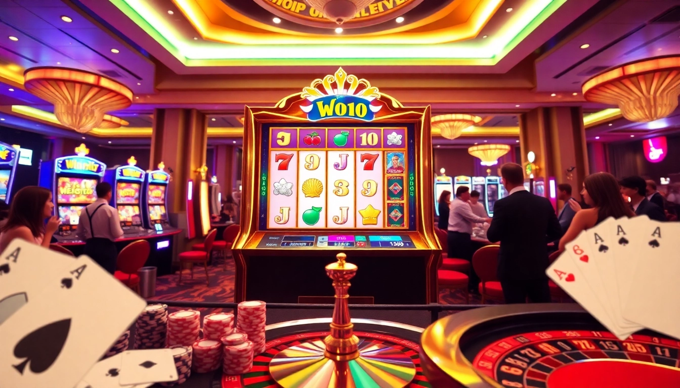 Adegan menarik dari pengalaman Slot Server Thailand dengan para penjudi yang bersemangat di meja permainan taruhan tinggi.