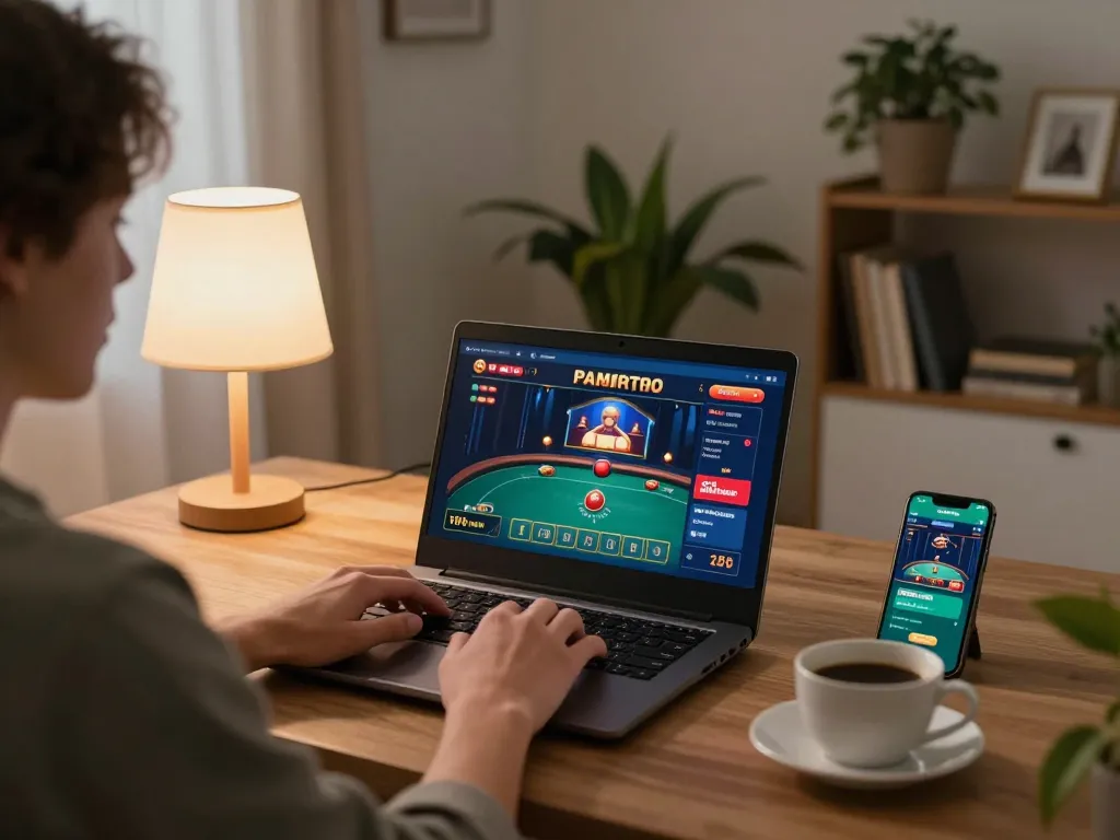 TẢI VB88 app for seamless online gaming experience displayed on smartphone and laptop.