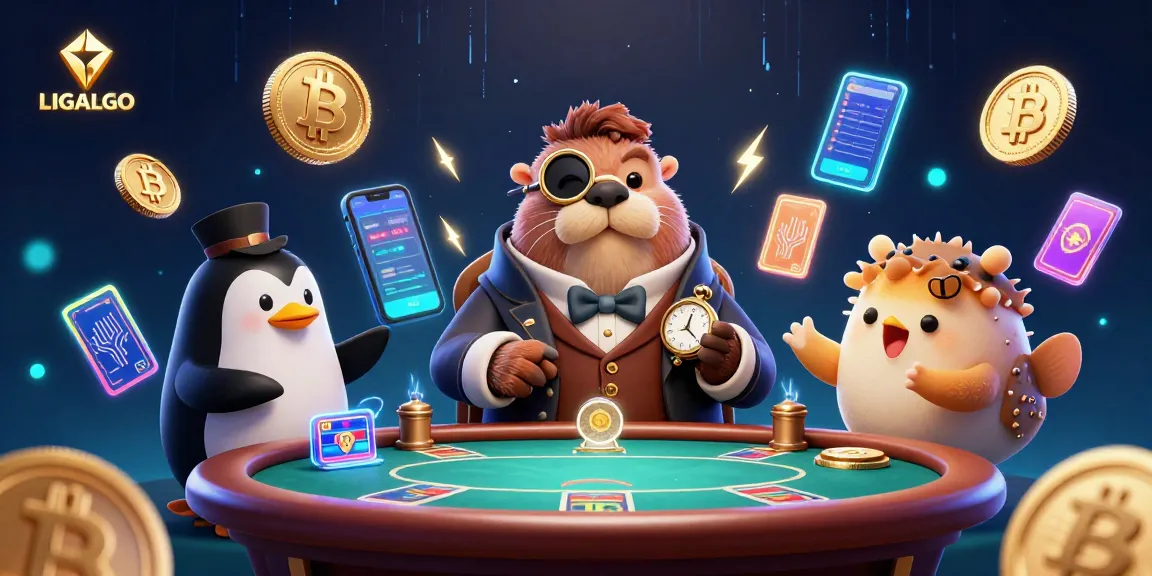 LIGALGO showcases a jolly walrus at an underwater poker table, highlighting exciting gameplay.