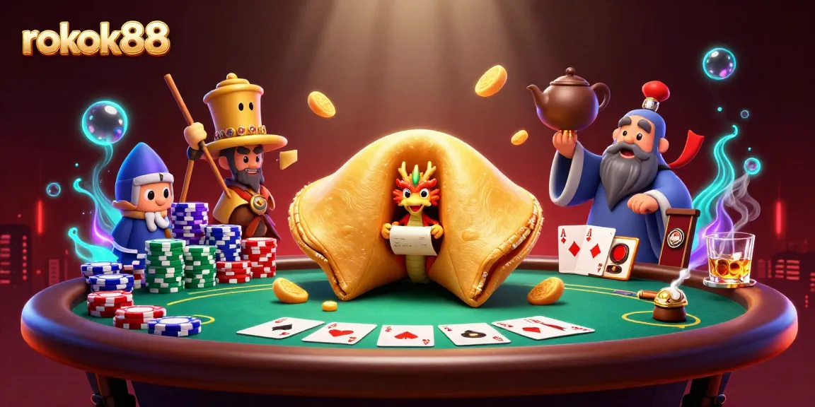 Engage with rokok88's thrilling casino experience, featuring vibrant game elements and animated characters.