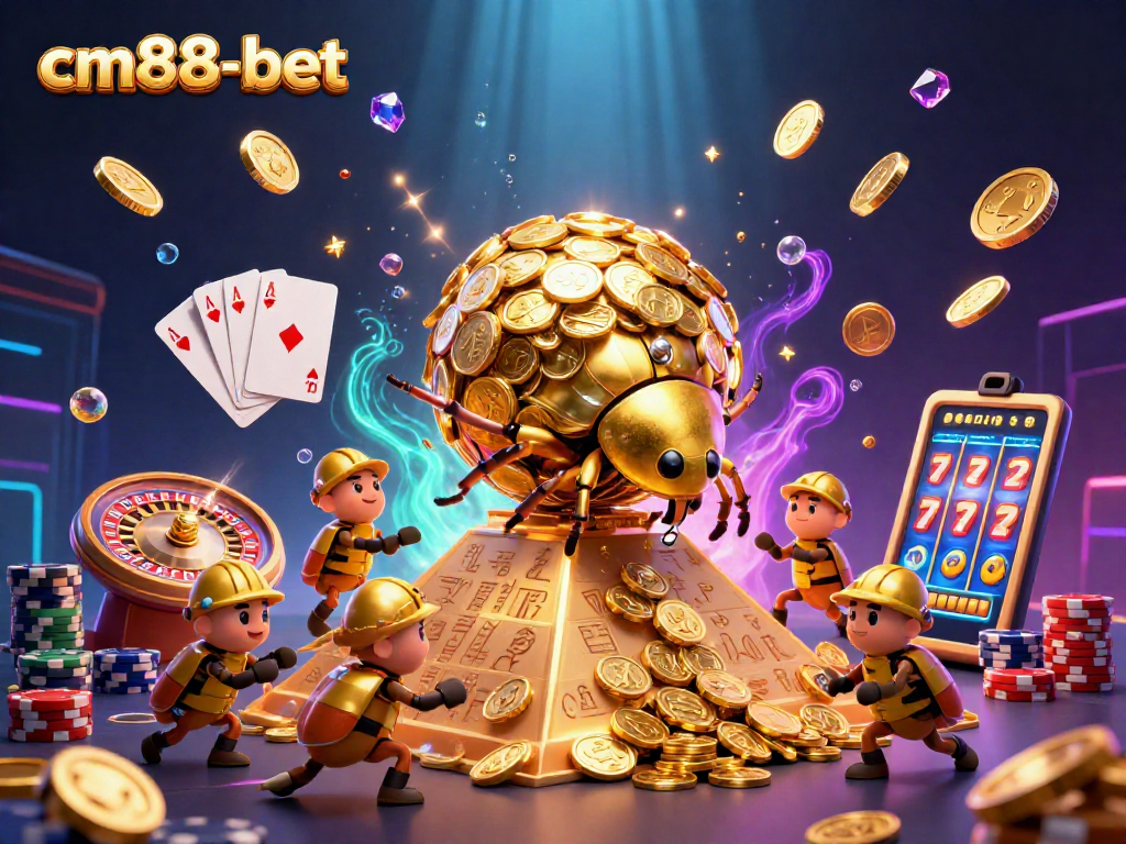 Experience thrilling action at cm88-bet with golden coins cascading, showcasing online casino excitement.