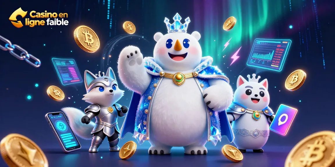 Experience Casino en ligne fiable with immersive gaming visuals featuring crypto elements and casino characters.