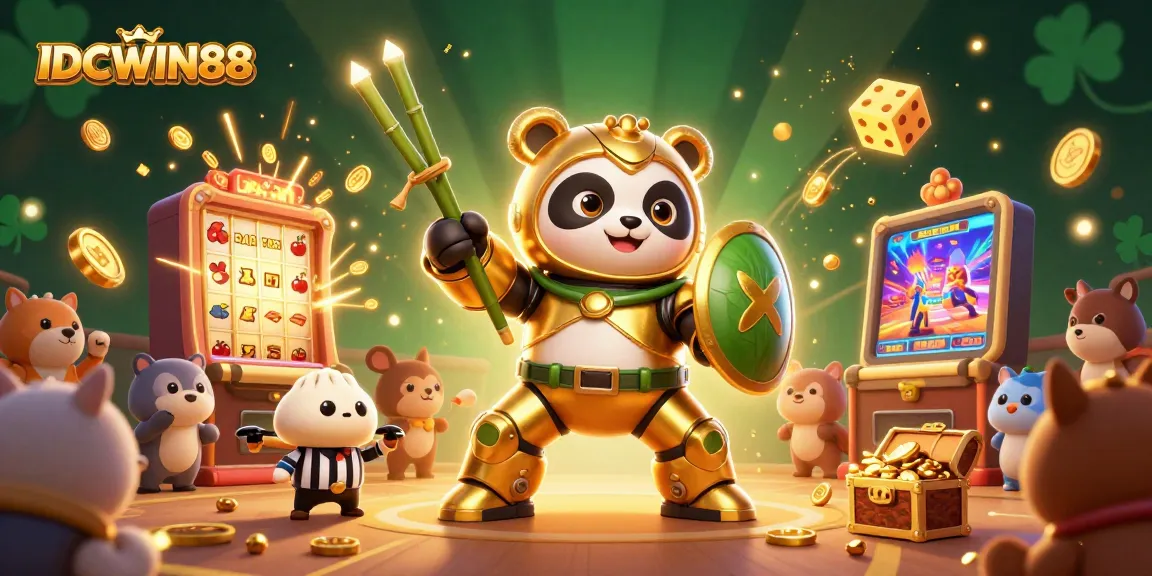 Experience the thrilling play on IDCWIN88 with a stunning 3D panda battle in a vibrant casino