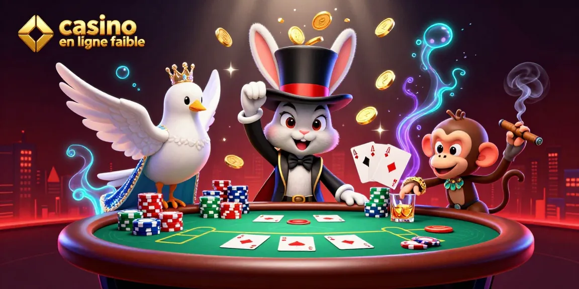 Jouer au casino en ligne fiable avec des personnages captivants dans une illustration animée remplie de détails.