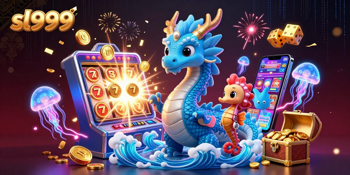 Experience exciting wins with sl999 as a dragon and knight gather jackpots in a vibrant casino scene.