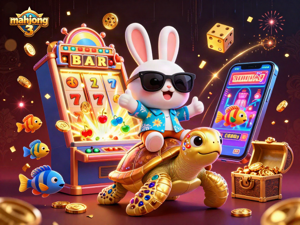 Play mahjong 3 with thrilling excitement, featuring colorful casino elements bursting with energy.