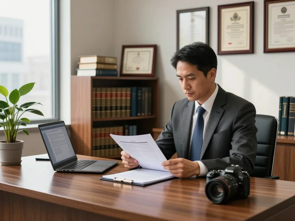 USA lawyers discussing a legal case in a professional office environment, highlighting expertise.