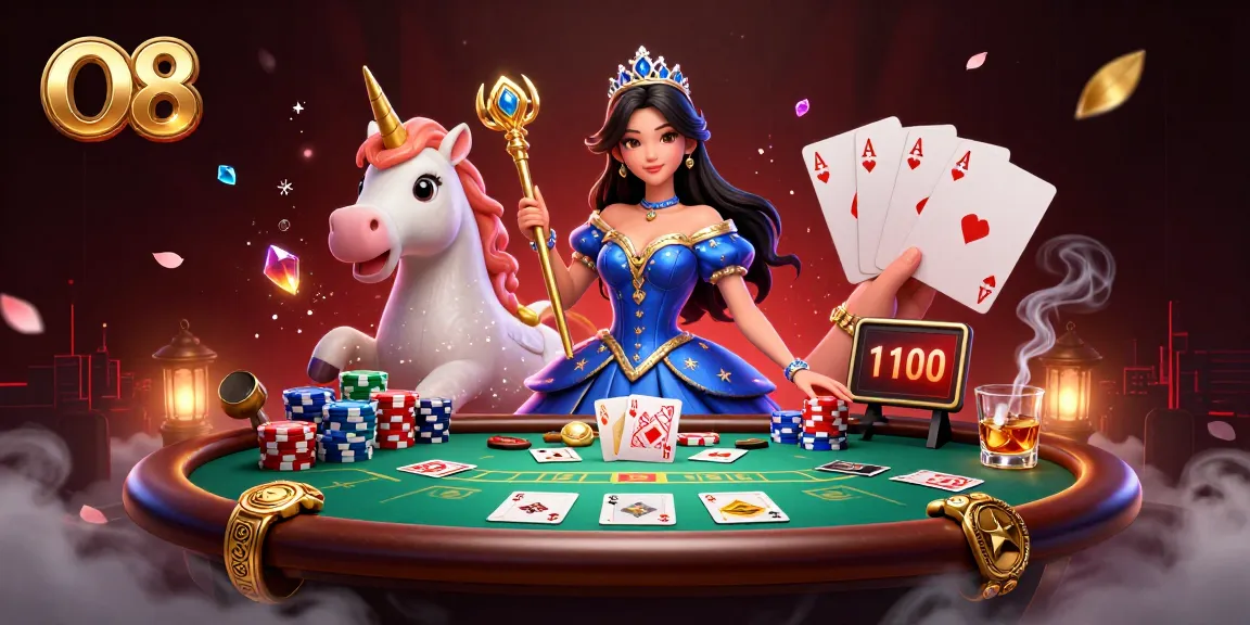 Experience thrilling gameplay at O8, featuring vibrant casino elements and a captivating unicorn in an enchanting scene.
