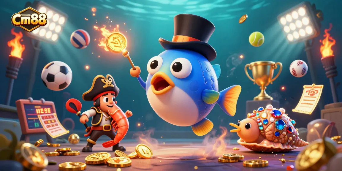 Join the excitement at cm88 by exploring thrilling treasures in this vibrant underwater casino scene.