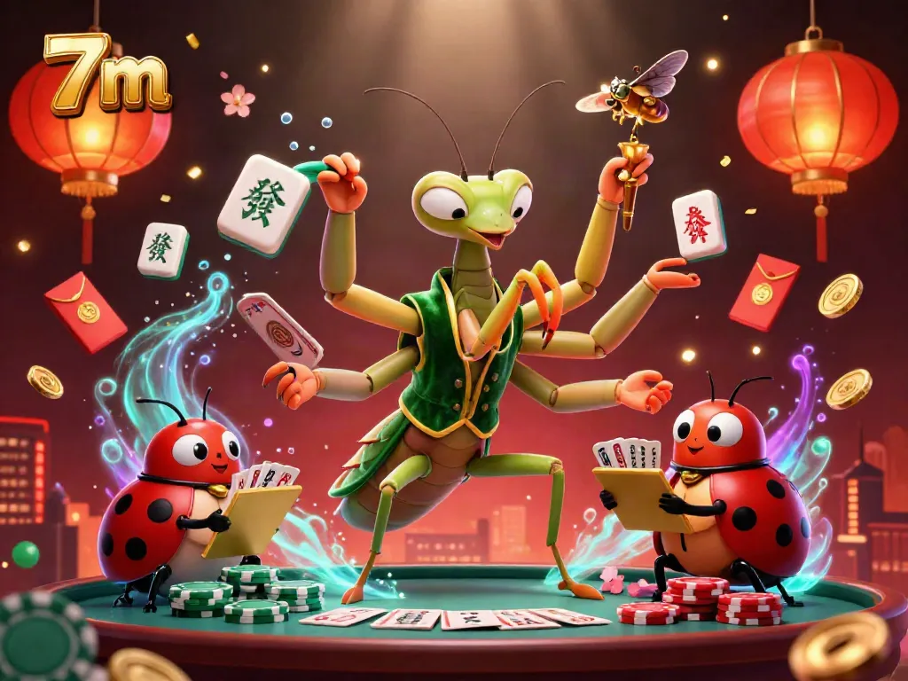 Engaging 3D scene showcasing a 7 m themed casino environment with lively characters and vibrant gambling elements.