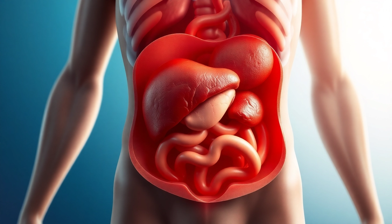 Visualize visceral fat highlighting its dangerous location around internal organs in the abdomen.
