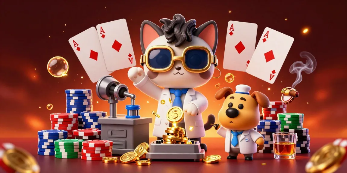 rasa4d menampilkan kucing ilmuwan gila dan anjing asisten di kasino yang penuh chip dan kartu