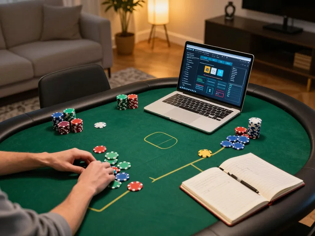 Play poker online at vipwin with engaging strategy notes and colorful chips