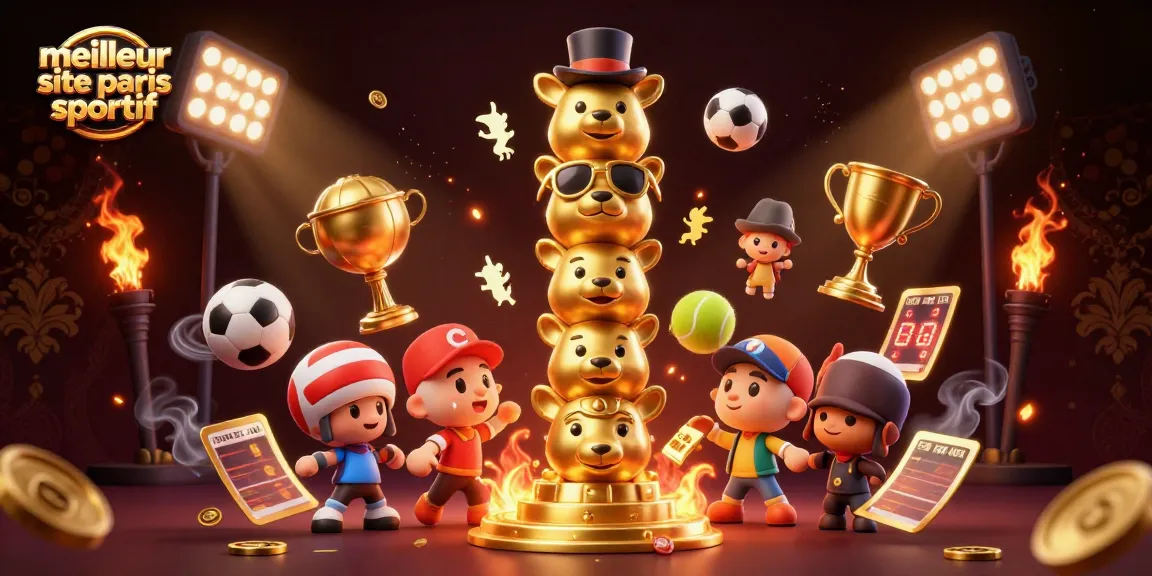 Pariez sur le meilleur site de paris sportif avec cette illustration dynamique de totem doré.