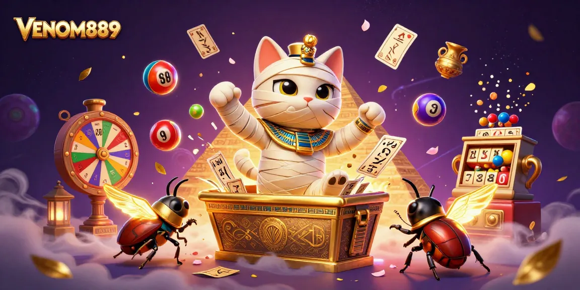 Experience the thrill of VENOM889 in a vibrant pyramid casino adventure with dynamic gaming elements.