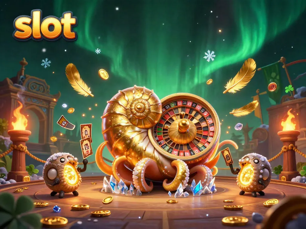Experience thrilling slot gameplay with an ancient nautilus casino character amidst captivating casino elements.