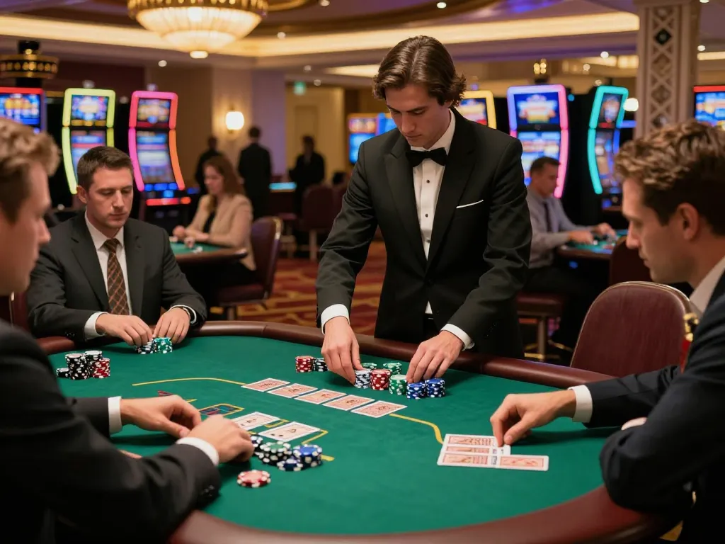 Experience thrilling blackjack moments at 98win casino with focused players and elegant table setup.
