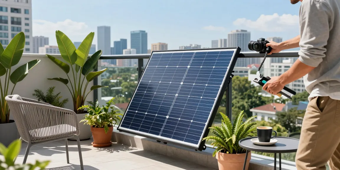 Flexible Solar Panel installation on a balcony showcasing the Balcony Solar panel in an urban setting