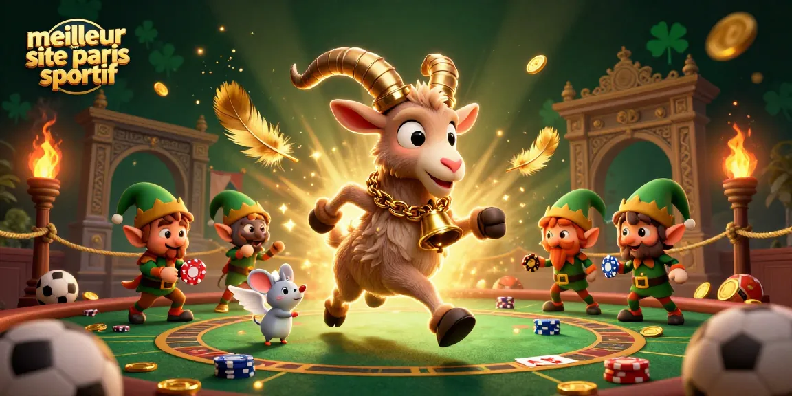 Découvrez le meilleur site de paris sportif avec une illustration de casino entre un Krampus et un gremlin, dans un décor festif.