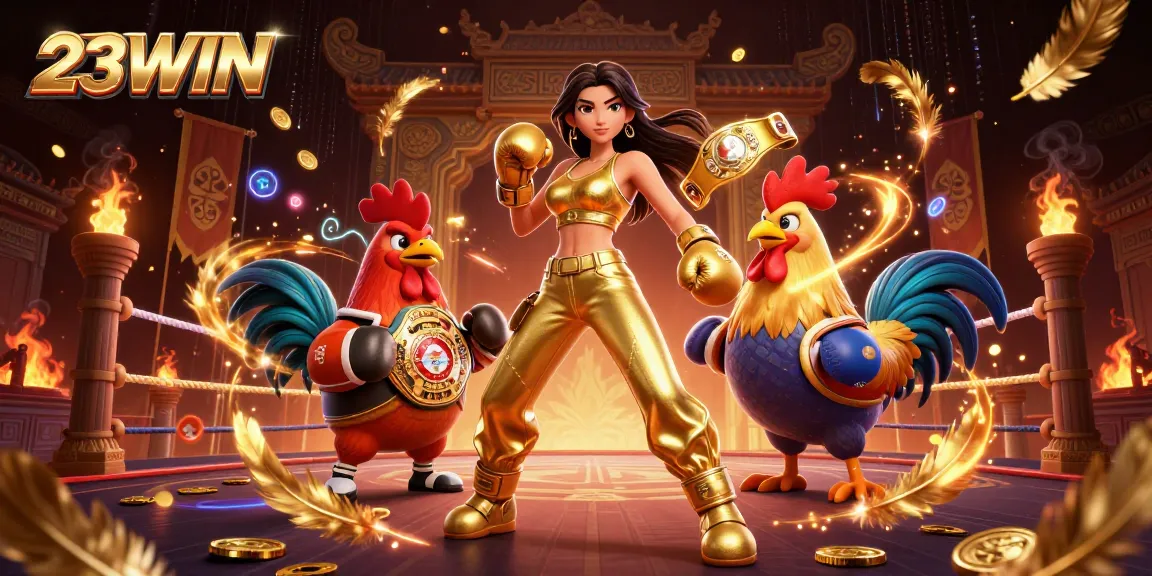 Watch 23WIN unleash excitement in this vibrant 3D casino scene with boxing champions.