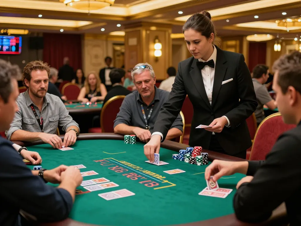 Players enjoying blackjack action at Bugatti8 casino, showcasing strategy and excitement in a luxury setting.
