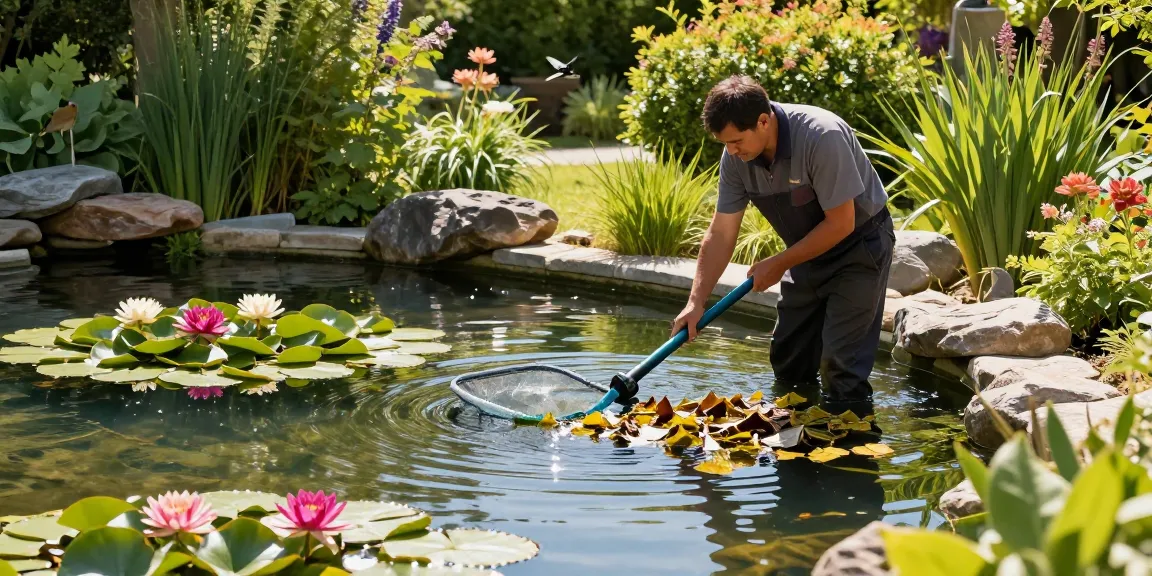 Professional Pond Cleaning Essex service ensuring a pristine garden pond.